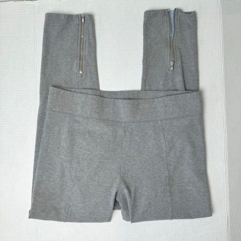 Aerie gray seamed wide waist zipper calf crop leggings L